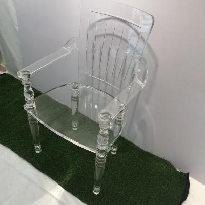 China New Design Modern Luxury Acrylic Armrest Transparent Chair for sale