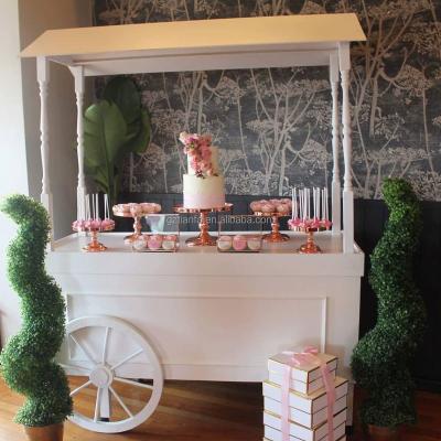 China Wedding Wedding Decoration White Acrylic Dessert Sweet Display Candy Cart for sale