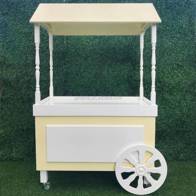 China Wedding Customize White Acrylic Flower Display Candy Cart Gift For Wedding Decoration Supply for sale