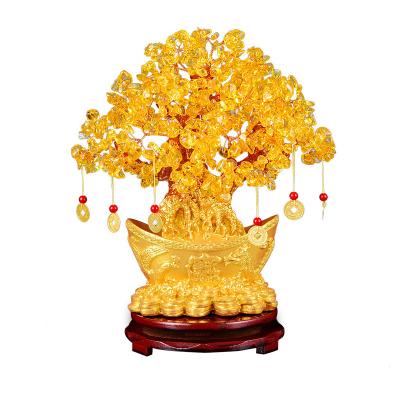 China China Chinese style wholesale citrine lucky tree crystal decoration open feng shui money tree for sale