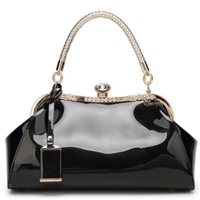 China New Vintage Designer Brand Patent Leather Tote Shoulder Messenger Varnished Women Handbag High Quality Luxury Bag for sale