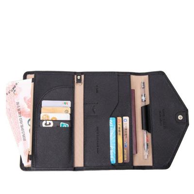 China Multifunctional New Vintage Wallet Passport Cover Travel Accessories Card Bag Women Passport Business Holder Wallet for sale