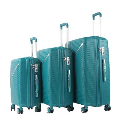 China Hot Selling Business / Travel Travel Time Double Rolled 3 Brand Hard Suitcase PP Luggage Set for sale