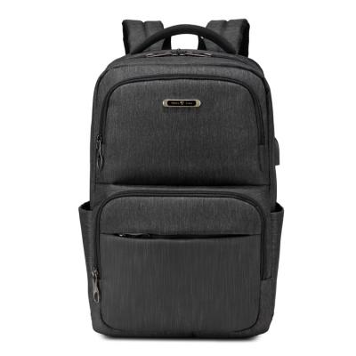 China With USB Nylon Backpack Mens Good Quality High Capacity High Capacity Laptop Bags Office Bag Black for sale