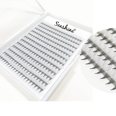 China Seashine Synthetic Hair 0.05 Pointed Pointed Rods Premade Lash 10D/12D Pre Made Russian Volume Fan Eyelash Extension Narrow Base for sale