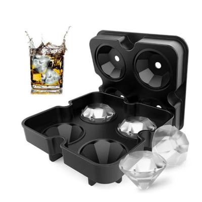 China Viable 3D Diamonds Cool Ice Tray , Silicone Epoxy Resin Diamond Ice Tray Mold for sale