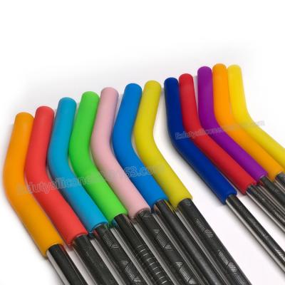 China 2019 Eco-friendly Reusable Silicone Straw Sleeve Straw Tips For 6mm Stainless Steel Drinking Straw Cover for sale