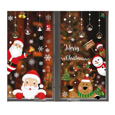 China Custom Waterproof Xmas Decorative Sticker Window PVC Christmas Sticker Static Decorative Stickers and Decals for sale