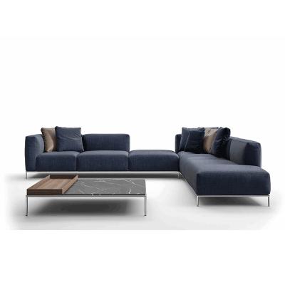 China Modern Blue Sofa Set YASITE Sofa Bed Fabric Upholstery Suede Sectionals Modular Floor Design for sale