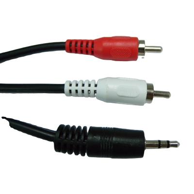 China FX-DV11D-5M Double Shielded RCA Speaker Cable Audio Male to 3.5mm Male to Aux Cable of 2 RCA for sale