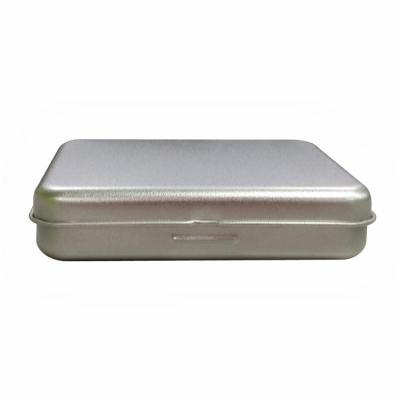 China Silver Flip Cover Small Tin Box Square Hinged Mint Storage Metal Tin Case For Gift for sale