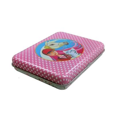 China Flip Cover Tin Box Custom Printed Rectangular Metal Tin Box With Hinged Lid For Chocolate Candy Gift for sale