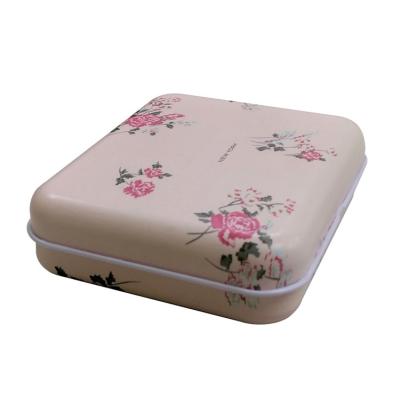 China Flip Cover Tin Box Square Hinged Chocolate Candy Gift Storage Metal Tin Box With Custom Printing for sale