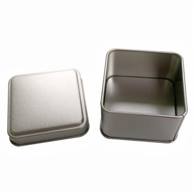 China Sky And Earth Cover Small Metal Tin Box Silver Square Chocolate Candy Empty Storage Tin Box for sale