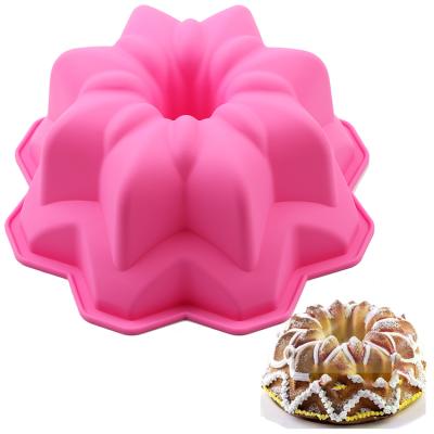 China Flower Chiffon Cake Pizza Mold Bakeware Oven Baking Tools Silicone Cake Sustainable Pan for sale