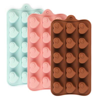 China Viable Heart Shape Candy Cake Mold Cake Decorations Silicone Chocolate Molds for sale