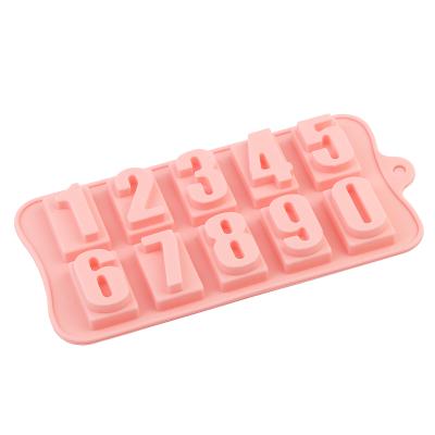 China Sustainable Cake Mold 0-9 Number Cupake Decorations Candy Mold Silicone Chocolate Molds for sale