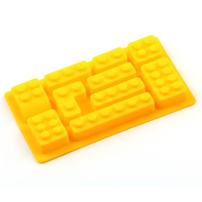 China Viable Chocolate Silicone Mold Ice Cube Lego Brick Blocks Shaped Rectangular DIY Tray Cake Tools Fondant Molds for sale