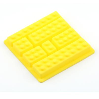 China Lego Brick Blocks Shaped Rectangular DIY Silicone Chocolate Mold Ice Club Viable Type for sale