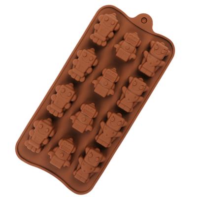 China Sustainable Robot Shape Candy Cake Mold Cake Decorations Silicone Chocolate Molds for sale