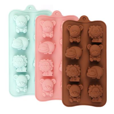 China Viable Lion Hippo Candy Cake Mold Cake Decorations Silicone Chocolate Molds for sale