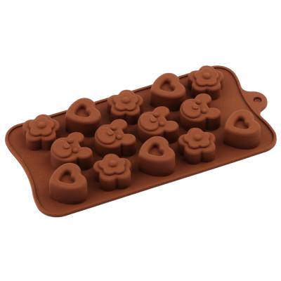 China Sustainable Cute Love Bear Baking Jelly Candy Mold Cake Decorations Silicone Chocolate Molds for sale