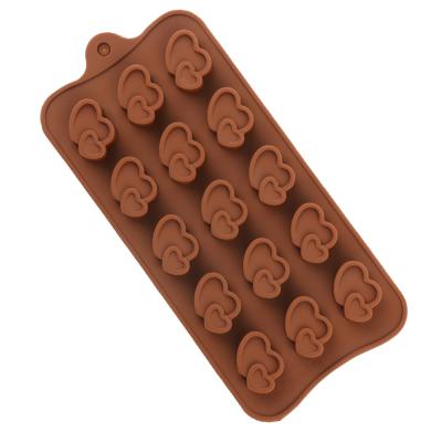 China Viable Heart Love Candy Mold Ice Cream Silicone Tray Baking Cake Decorations Chocolate Molds for sale