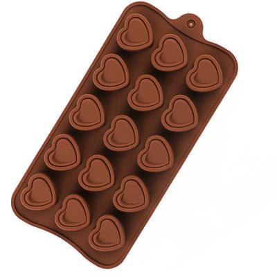 China Viable Classic Love Heart Candy Mold Cake Decorations Silicone Chocolate Molds for sale