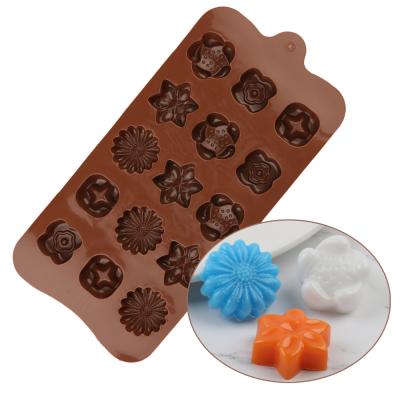 China Sustainable Different Flower Candy Mold Cake Decorations Silicone Chocolate Molds for sale