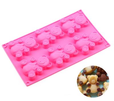 China Viable Kitchen Fondant Decoration Cute Bear Shaped 3D Cake Mold Silicone Mold Baking Tools for sale