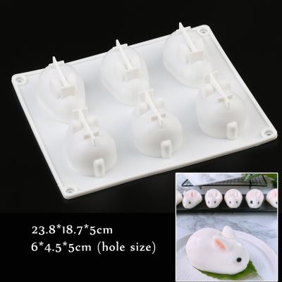 China Viable Silicone Mold for Baking Dessert Mousse Cake Decorating Molds 3D Bunny Rabbit Cake Molds for sale