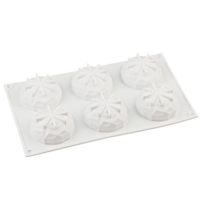 China Viable 6 holesSpherical Silicone Mousse Cake Mold Diamond Mold Muffin Baking Tool for sale