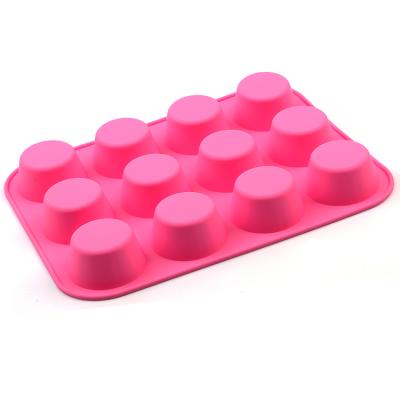 China 12 Cups Silicone Muffin Pan Sustainable - BPA Free Non-Stick Cupcake Pan 1 Pack Normal Size Silicone Mold for sale