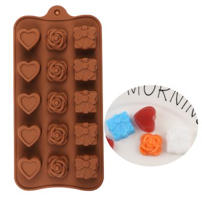 China Viable Love Flowers Candy Cake Mold Cake Decorations Silicone Chocolate Molds for sale