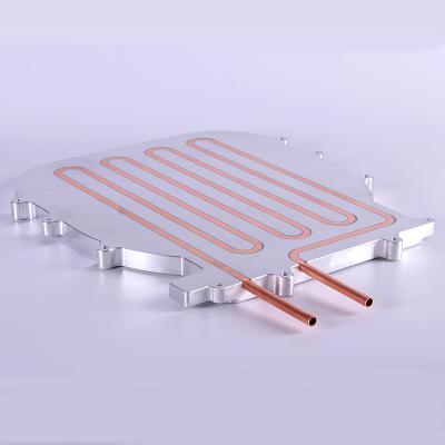 China Fiber Optic Cooling Pump Cold Plate Water Cooled Plate With Copper Tube for sale