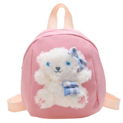 China New Cute Children's Schoolbag Nylon Small Cartoon Bear Backpack Girls Boys Schoolbag Wholesale for sale