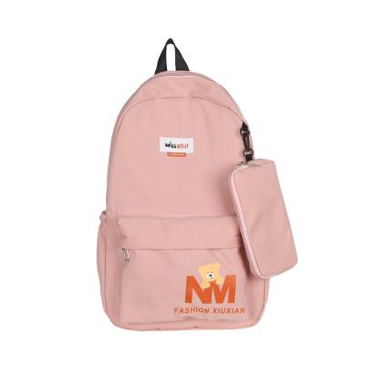 China 2023 hot sale nylon kids fashion custom logo school nylon backpack cheap price bag set for sale