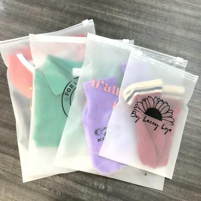 China Wholesale Custom Matte Zipper Bag Plastic Disposable Frosted Plastic Bag Bag With Logo for sale