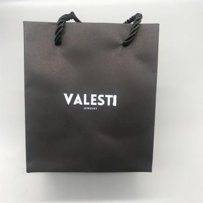 China 2020 Recyclable Customized Accessories , Cosmetics , Small Gift Black Cardboard Shopping Bag for sale