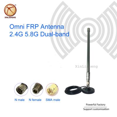 China Outdoor Wifi Launch Coverage 2.4G 5.8G Omni FRP Dual Band Antenna Dia20*H340mm (not include base) for sale