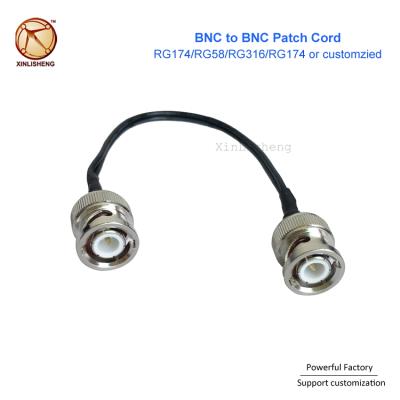 China Free Sample BNC SMA N IPEX MMCX Male Connector Cable 22AWG 24AWG BNC to BNC Patch Cord with RG174 RG58 for sale