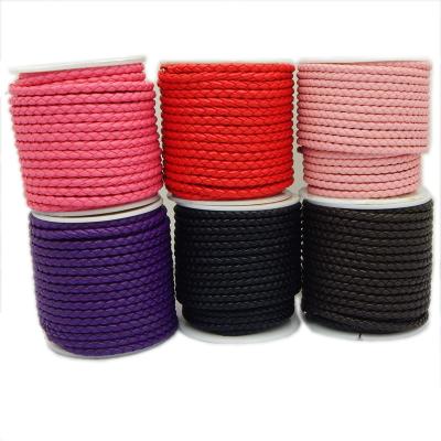 China 2020 Trendy Top Grade Quality DIY Jewelry Making Black Nappa 3mm 4mm 5mm 6mm 8mm Braided Leather Rope for sale