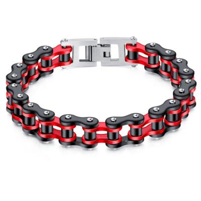 China FASHIONABLE High Quality Fine Link Chain Bracelet Stainless Steel Biker Jewelry For Men Fashion Cycling Chain Bracelet for sale