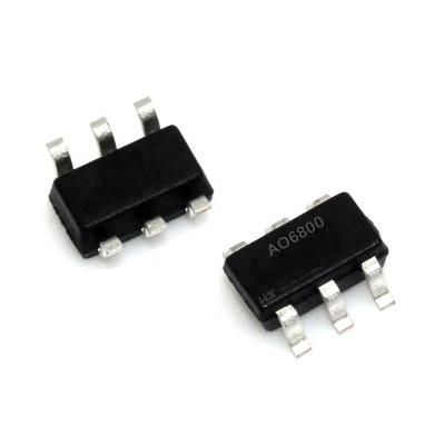 China Original AO6800 N+N-channel 20V 6A SOT23-6 standard power MOSFET smd transistor hualichip integrated circuit IC MOS AO6800 for sale