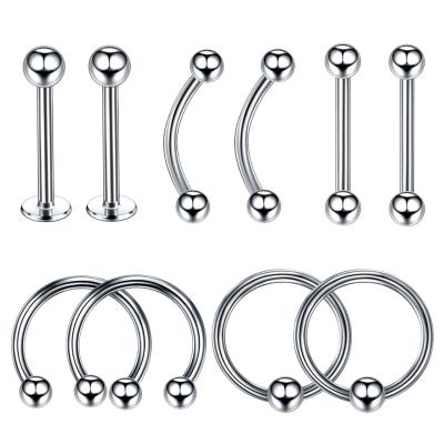 China No Bulb Wholesale Surgical Steel Double Stud Double Stud Earring Fake Nose Ring Rock Allergy Eye Eye Allergy Style for sale