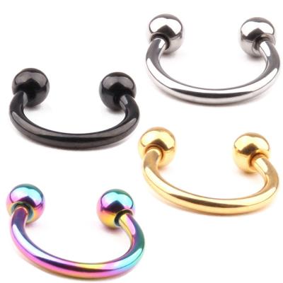 China No Allergy G23 Titanium C Horse Shoes Piercing Ring Tip Cone Eyebrow Stud Ear Stud Body Jewelry Manufacturers Direct for sale