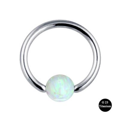 China No Allergy G23 Titanium Opal Captive Bead Rings Nostril Puncture Earlobe Lip Rings Unisex Jewelry for sale