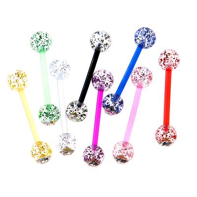 China Tongue Jewelry Ring Pierced Girl Acrylic Shiny Soft And Comfortable Colorful Plug Tunnel UV Perforation for sale