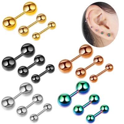 China No Allergy Stainless Steel Barbell Bar Earrings Earring Earlobe Piercing Earlobe Piercing for sale