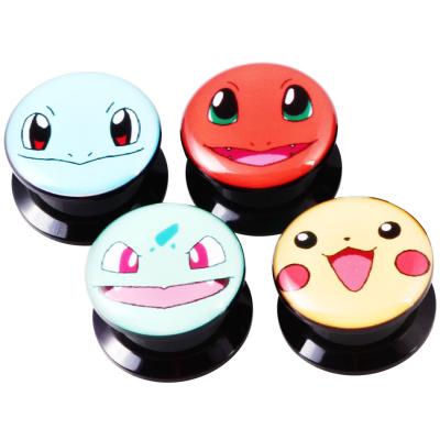 China Soft And Comfortable Cartoon Acrylic Ear Plugs Black Ear Expander Plugs Piercing Jewelry for sale